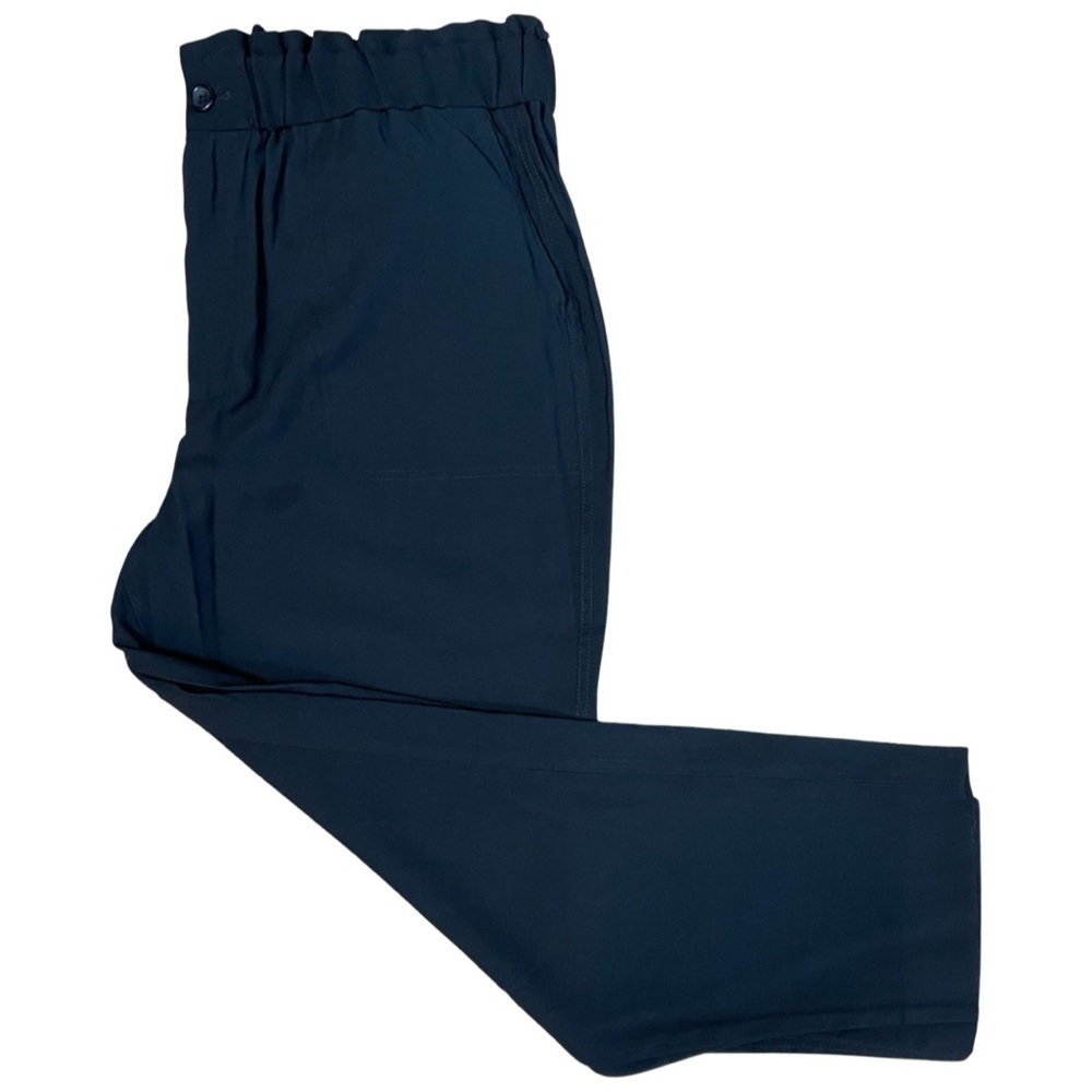 NWT Banana Republic Black High Waisted Cropped Paperbag Trousers Size XL